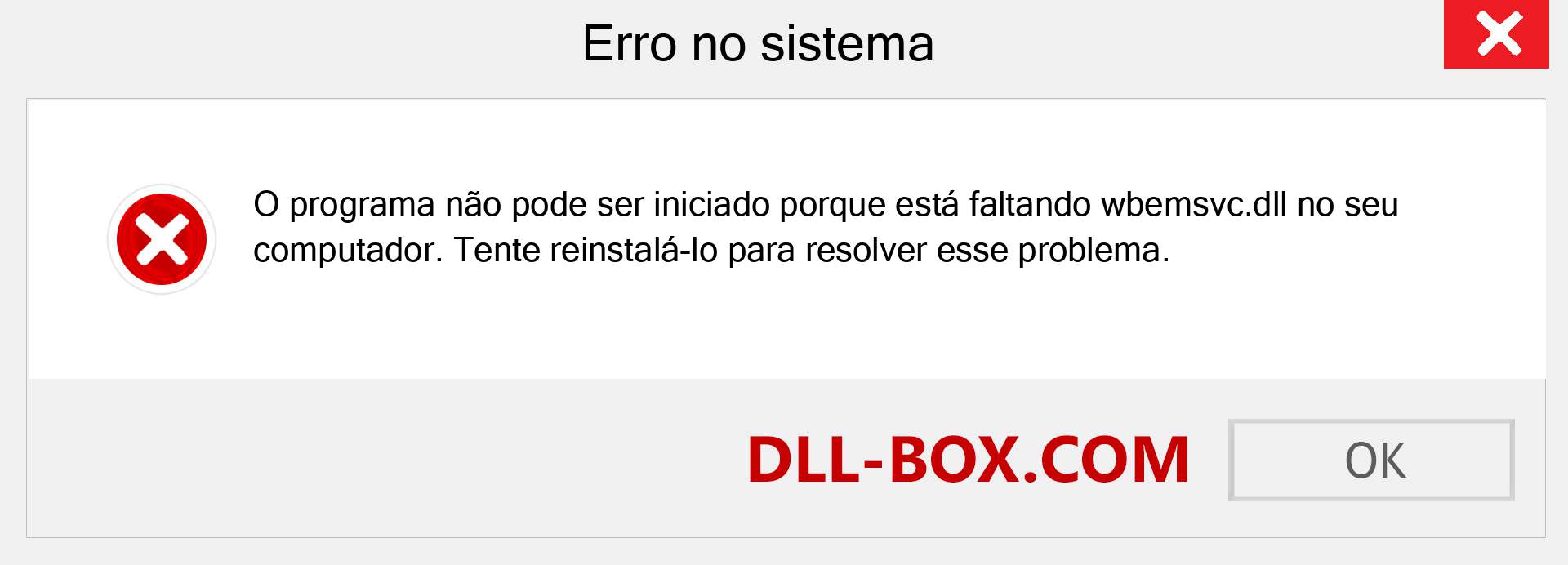 Arquivo wbemsvc.dll ausente ?. Download para Windows 7, 8, 10 - Correção de erro ausente wbemsvc dll no Windows, fotos, imagens